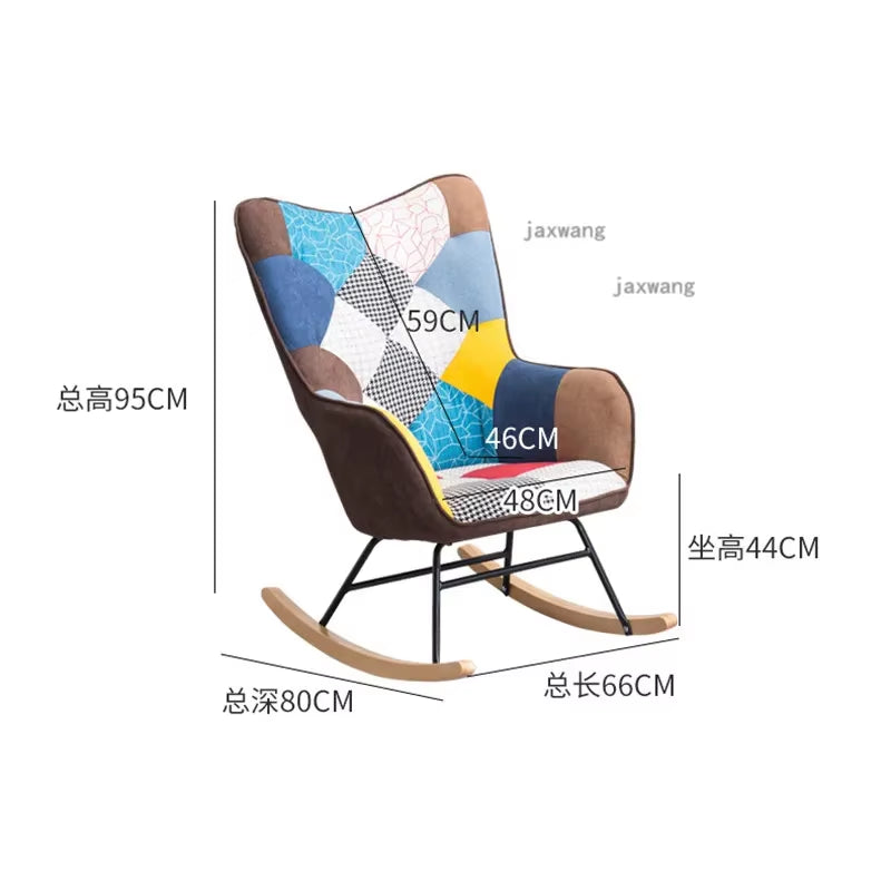 New Living Room Chaise Lounge Chair Nordic Light Luxury Rocking Chair Home Cloth Single Sofa Lazy Lounge Chair Bedroom Furniture