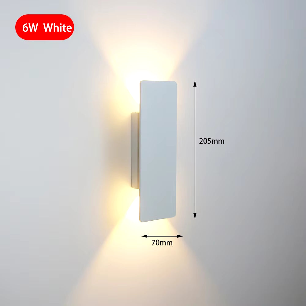 Modern Simple 6W LED Indoor Wall Lamp Bedroom Living Room Home Lighting Aisle Corridor Decoration Aluminum Wall Light AC85-265V