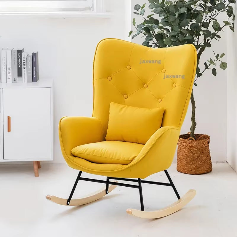 New Living Room Chaise Lounge Chair Nordic Light Luxury Rocking Chair Home Cloth Single Sofa Lazy Lounge Chair Bedroom Furniture