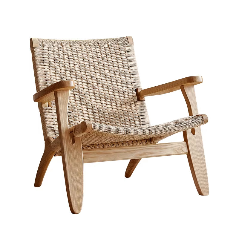 Wuli Ins Celebrity Rattan Chair Rope Woven Middle Ancient Chair Simple Sofa Chair Retro Style Designer Leisure Lounge Chair