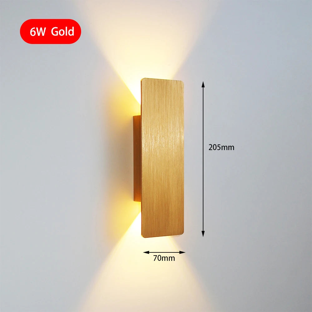 Modern Simple 6W LED Indoor Wall Lamp Bedroom Living Room Home Lighting Aisle Corridor Decoration Aluminum Wall Light AC85-265V